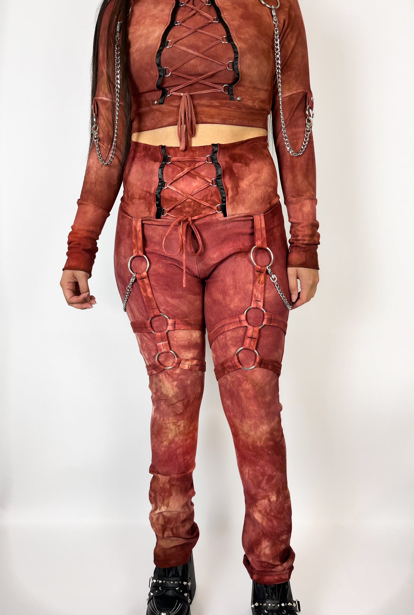 Hex Bootcut Leggings - Terracota