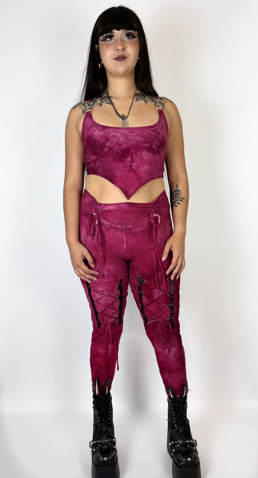 Lace Lux Leggings - Merlot