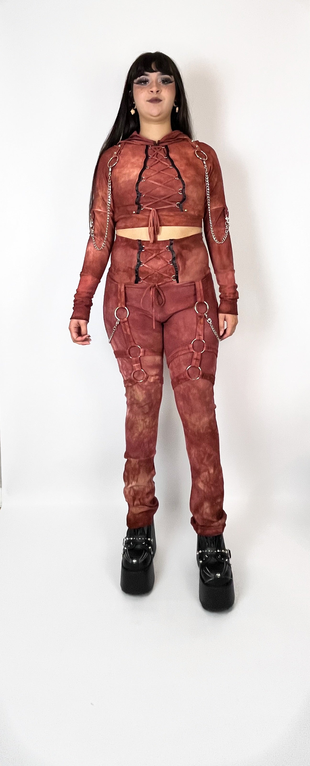 Hex Bootcut Leggings - Terracota